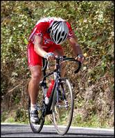 Dave Wighton suffers on the climb up Gibraltar Range