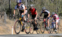 Shara Gillow in red in the 103km elite women's race