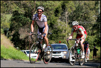 Peter Garrone (Pensars - Uni) and Andrew Hanigan (Praties) on the climb of Old Coach Road